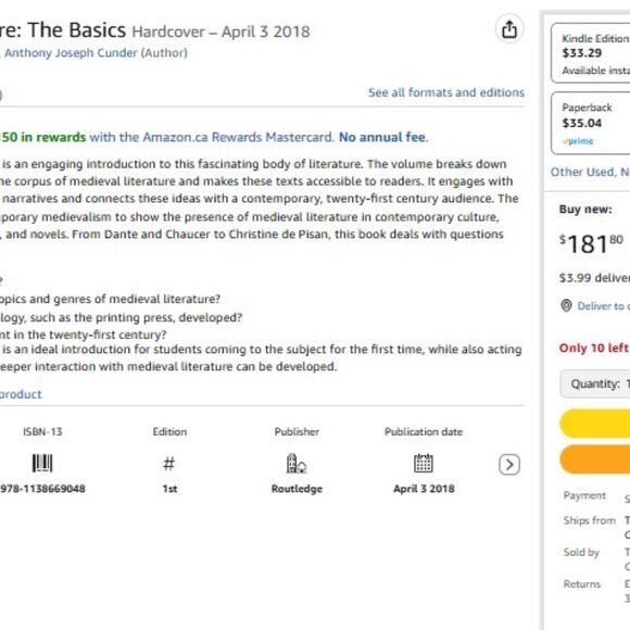 Medieval Literature The Basics Angela Jane Weisl ROUTLEDGE HARDCOVER book - Picture 2 of 2